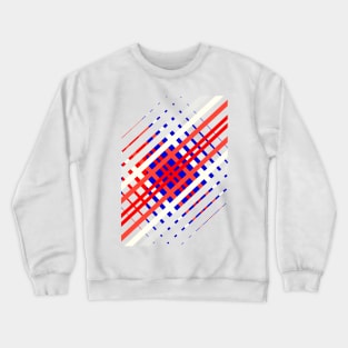 Red And Blue Lines Seamless Pattern Geometric Crewneck Sweatshirt